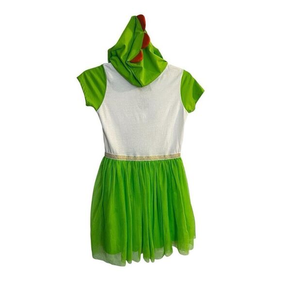 Girls Nintendo Yoshi Hoodie Tutu Costume Dress Cosplay Size Large Green White - Picture 2 of 8